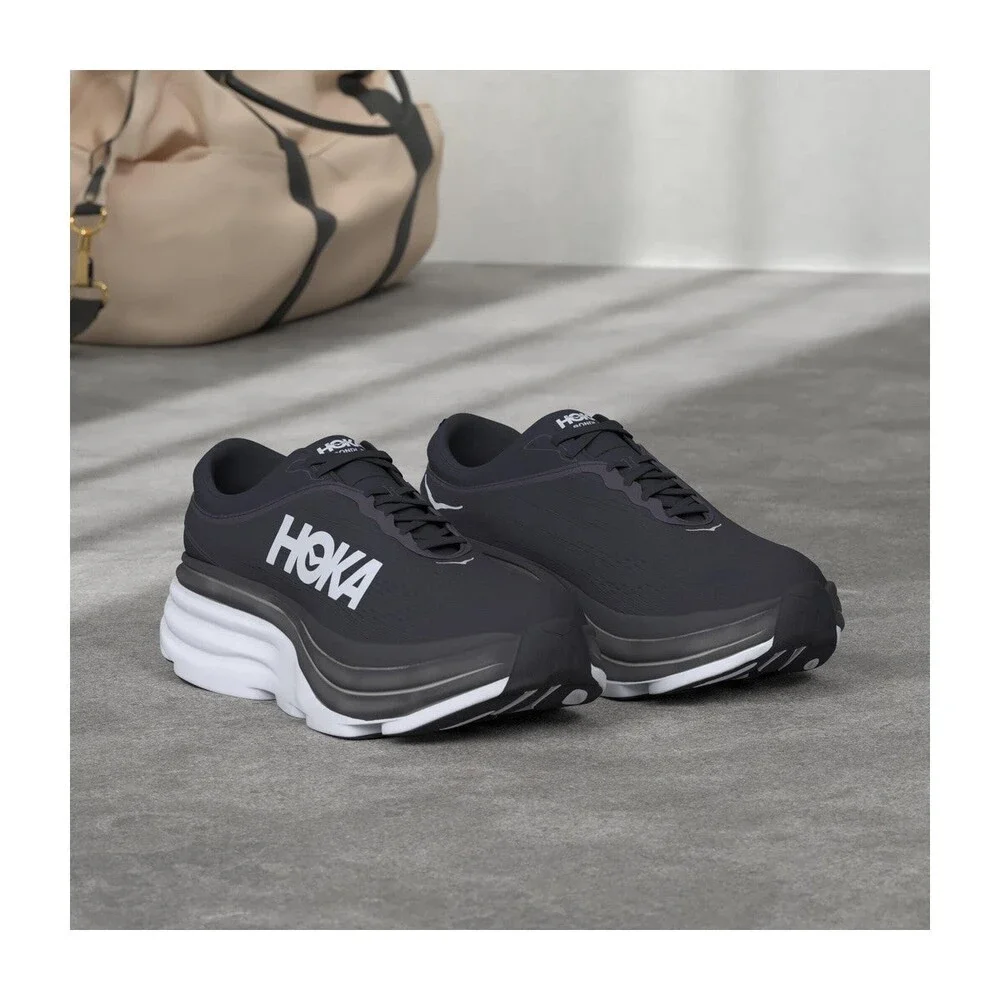 Hoka Men's Bondi 8 Black/White 1123202-BWHT